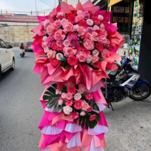 kệ hoa chúc mừng phú quý – pink prosperity