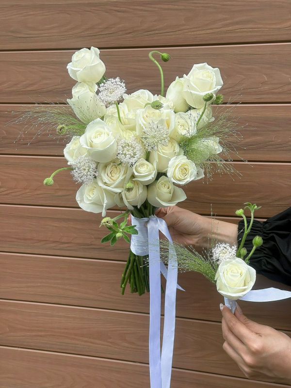 bó hoa cưới white garden – elegant love