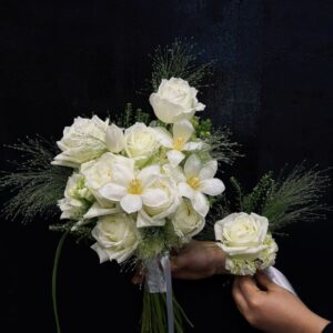 bó hoa cưới hồng trắng – white romance