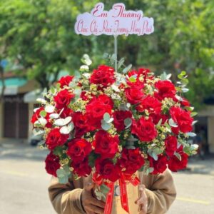 giỏ hoa khai trương hồng phát – ruby bloom