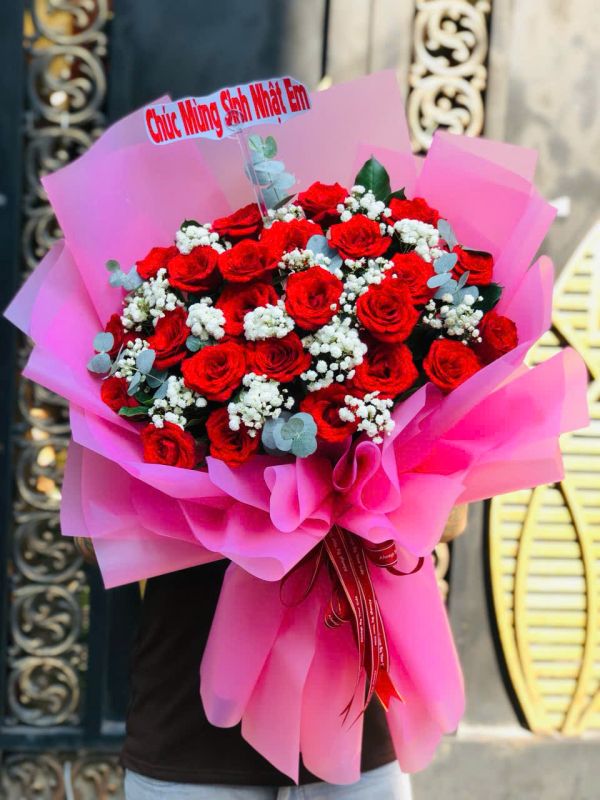 bó hoa hồng Đỏ nổi bật – passion rouge