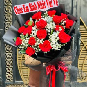 bó hoa hồng Đỏ hiện Đại – midnight romance