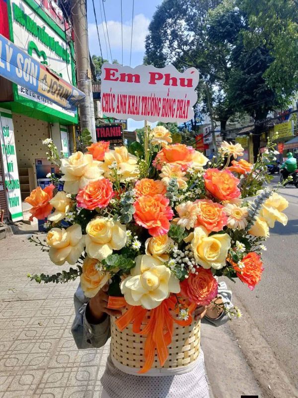 giỏ hoa khai trương