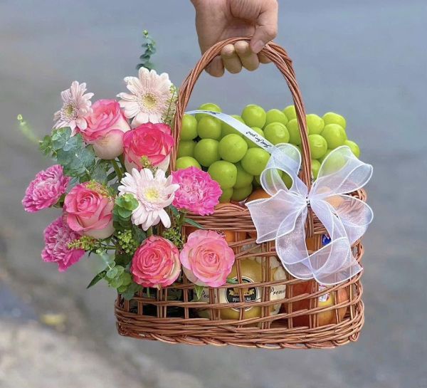 Giỏ hoa trái cây mini